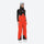 Insulated bib snow pants for women - red bib pants, on-model front view, for resort and backcountry days