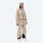 Women's 3L waterproof suspender snow pants - tan, on-model three-quarter front view, for resort and backcountry days