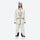 Women's adjustable ski pants with suspenders - cream, on-model front view, for deep powder winter days