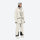Women's 3L waterproof suspender snow pants - cream, on-model three-quarter front view, for cold-weather winter sports
