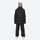 Women's adjustable ski pants with suspenders - black, on-model front view, for deep powder winter days