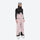 Women's 3L waterproof suspender snow pants - pink bib pants, on-model front view, for resort and backcountry days