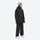 Women's 3L waterproof suspender snow pants - black, on-model three-quarter front view, for cold-weather winter sports