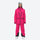 Women's adjustable ski pants with suspenders - magenta, on-model front view, for skiing and snowboarding