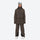 Insulated bib snow pants for women - coffee brown, on-model front view, for deep powder winter days
