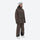 Women's adjustable ski pants with suspenders - coffee brown, for cold-weather winter sports