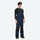 Men's 3L waterproof suspender snow pants - navy bib pants with black knee patches, for skiing and snowboarding