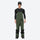Men's 3L waterproof suspender snow pants - olive green bib pants with black knee patches, for cold-weather winter sports