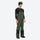 Insulated bib snow pants for men - olive green bib pants with black knee patches, for skiing and snowboarding