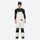 Men's adjustable ski pants with suspenders - white bib pants with black knee patches, for resort and backcountry days