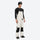 Men's 3L waterproof suspender snow pants - white bib pants with black knee patches, for deep powder winter days
