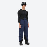 
                  
                    Insulated bib snow pants for men - navy bib pants, on-model side view, for skiing and snowboarding
                  
                
