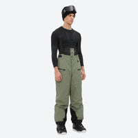 
                  
                    Men's 3L waterproof suspender snow pants - sage green bib pants, for resort and backcountry days
                  
                