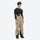 Men's adjustable ski pants with suspenders - tan bib pants, on-model three-quarter front view, for cold-weather winter sports