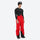 Men's 3L waterproof suspender snow pants - red bib pants, on-model side view, for resort and backcountry days