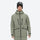 Insulated bib snow pants for men - sage green, on-model front view, for cold-weather winter sports