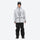 Insulated bib snow pants for men - light gray jacket with black pants, for skiing and snowboarding