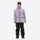 Insulated bib snow pants for men - lavender jacket with black pants, for skiing and snowboarding