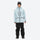 Men's adjustable ski pants with suspenders - ice blue jacket with black pants, for skiing and snowboarding