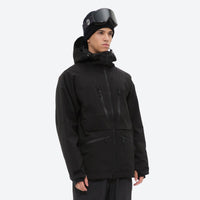 
                  
                    Men's 3L waterproof suspender snow pants - black, on-model three-quarter front view, for cold-weather winter sports
                  
                
