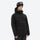 Men's 3L waterproof suspender snow pants - black, on-model three-quarter front view, for cold-weather winter sports
