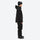 Insulated bib snow pants for men - black jacket with black pants, on-model side view, for cold-weather winter sports