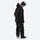 Men's adjustable ski pants with suspenders - black jacket with black pants, for resort and backcountry days