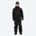 Insulated bib snow pants for men - black jacket with black pants, on-model full-body front view, for skiing and snowboarding