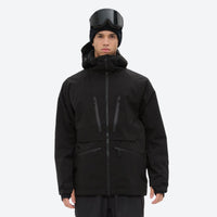 
                  
                    Insulated bib snow pants for men - black, on-model front view, for resort and backcountry days
                  
                
