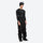 Men's adjustable ski pants with suspenders - black bib pants, on-model three-quarter front view, for skiing and snowboarding