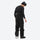 Men's adjustable ski pants with suspenders - black bib pants, on-model side view, for cold-weather winter sports