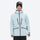 Insulated bib snow pants for men - ice blue, on-model front view, for cold-weather winter sports