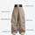 Men's breathable 3-layer ski pants with mesh vents - tan cargo snow pants, for powder and piste riding
