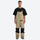 Unisex waterproof 3L bib snow pants - beige bib snow pants with black tee, for resort and backcountry days