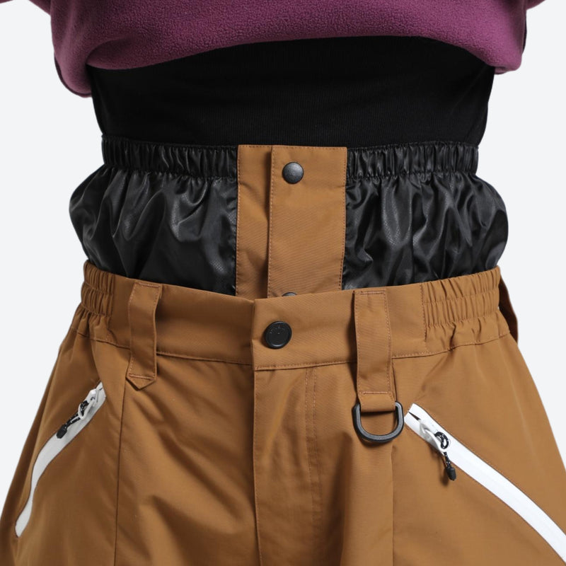 Unisex breathable wide-leg ski pants - tan snow pants, for powder days and winter commute