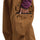 Unisex breathable wide-leg ski pants - tan snow pants, cargo pocket close-up with hand, for resort and street wear