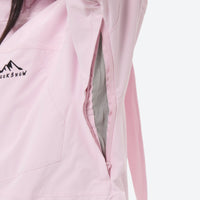 
                  
                    Women's waterproof 2L snow jacket and bib pants series - light pink, for powder days and winter commute
                  
                
