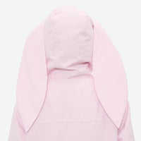 
                  
                    Women's 2-layer snowboard jacket and bibs - light pink, back hood close-up detail, for cold-weather winter sports
                  
                