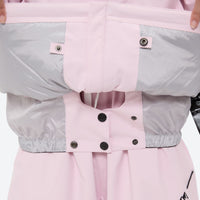 
                  
                    Women's waterproof 2L snow jacket and bib pants series - light pink, for resort and street wear
                  
                