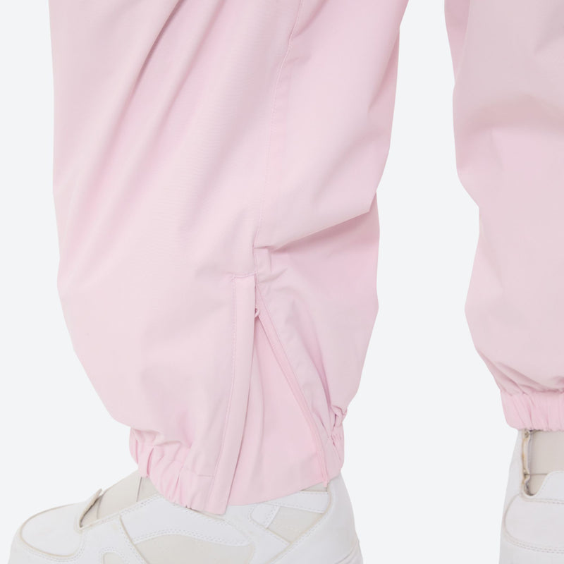 Women's 2-layer snowboard jacket and bibs - light pink bib pants, for cold-weather winter sports