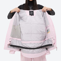 
                  
                    Women's waterproof 2L snow jacket and bib pants series - light pink jacket, for resort and street wear
                  
                