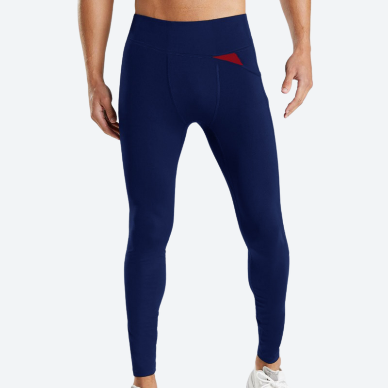 Men's breathable pure merino wool base layer bottom - navy merino wool thermal pants on men, for hiking and trail walking