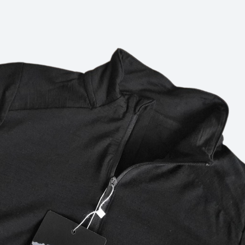 Women's breathable pure merino wool long-sleeve - gray merino wool half-zip top, for travel and daily commute