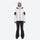 Women's waterproof 3L snow jacket and bib pants - white jacket with black pants, for cold-weather winter sports