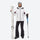 Women's 3-layer snowboard jacket and bib pants - white jacket with black pants, for resort and backcountry days