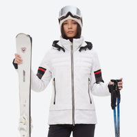 
                  
                    Women's 3-layer snowboard jacket and bib pants - white jacket, for cold-weather winter sports
                  
                