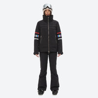 
                  
                    Women's waterproof 3L snow jacket and bib pants - black jacket with black pants, for powder and piste riding
                  
                