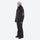 Women's breathable striped ski jacket with bibs - black jacket with black pants, for cold-weather winter sports