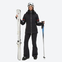 
                  
                    Women's 3-layer snowboard jacket and bib pants - black jacket with black pants, for skiing and snowboarding
                  
                