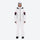 Women's breathable striped ski jacket with bibs - white jacket with white pants, for resort and backcountry days